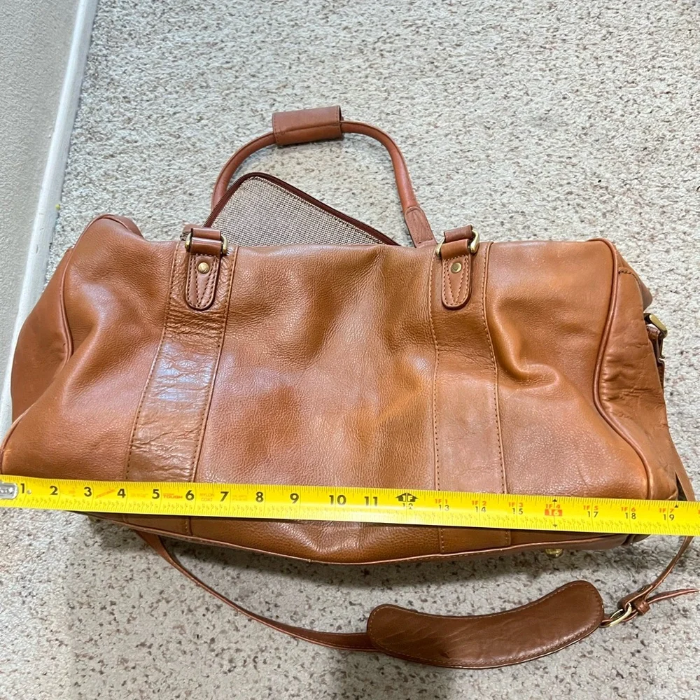 Vintage Hidesign Large Brown Leather Duffle Bag  Travel Weekender Carryon Bag
